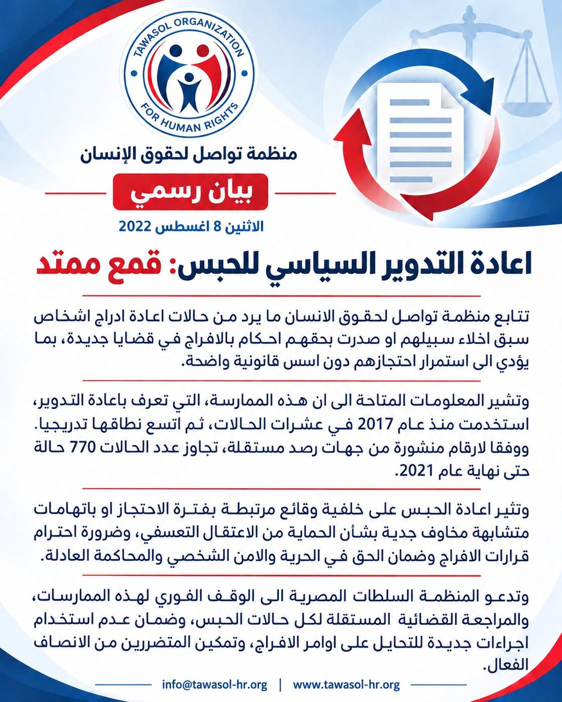 اعادة التدوير السياسي للحبس: قمع ممتد